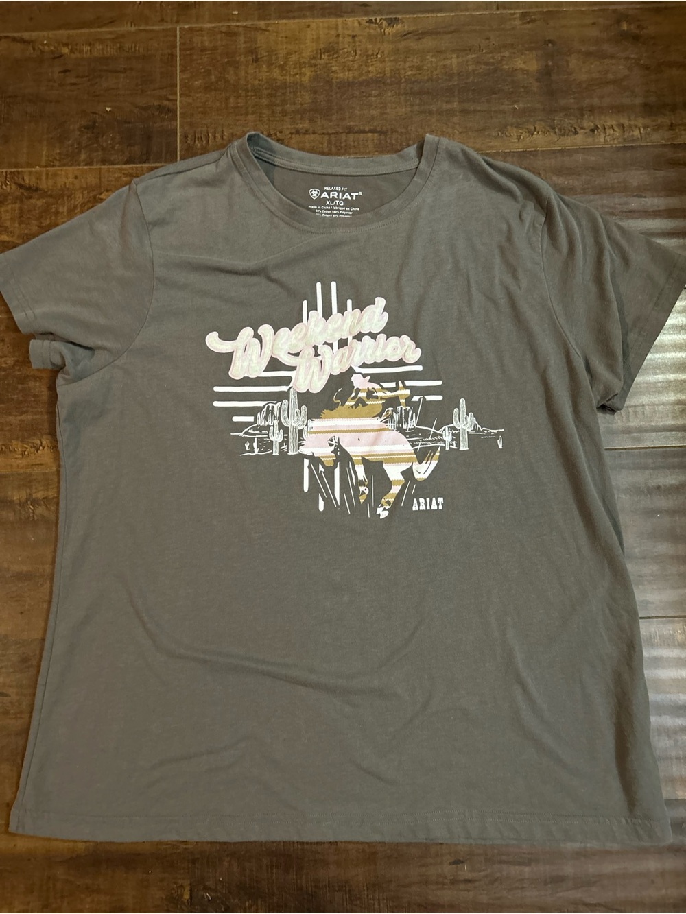 Ariat Charcoal Western Weekend Warrior Graphic Tee XL EUC